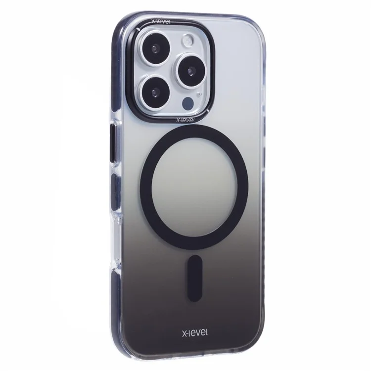 Funda X-LEVEL para iPhone 16 Pro Max Compatible con MagSafe, Funda de TPU con Diseño Degradado - Negro
