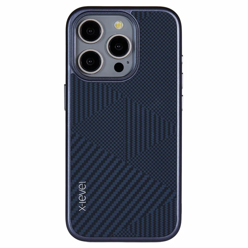 X-LEVEL Pour iPhone 16 Pro Étui Magnétique Cas Rhombus Splicing Texture Hard PC Cover - Bleu
