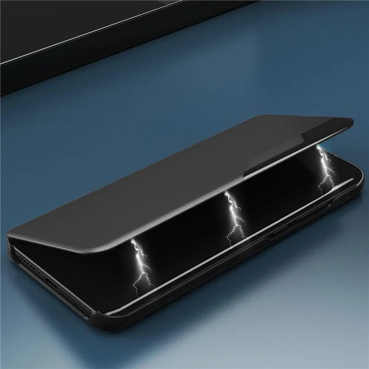 Für iPhone 16 Pro Case Stand Full Protection Leather Phone Cover - Schwarz