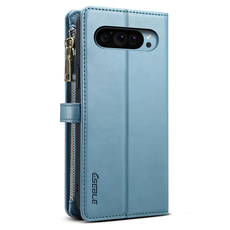 ESEBLE Galaxy Series For Google Pixel 9 / Pixel 9 Pro Case Leather Zipper Phone Cover RFID Blocking - Blue