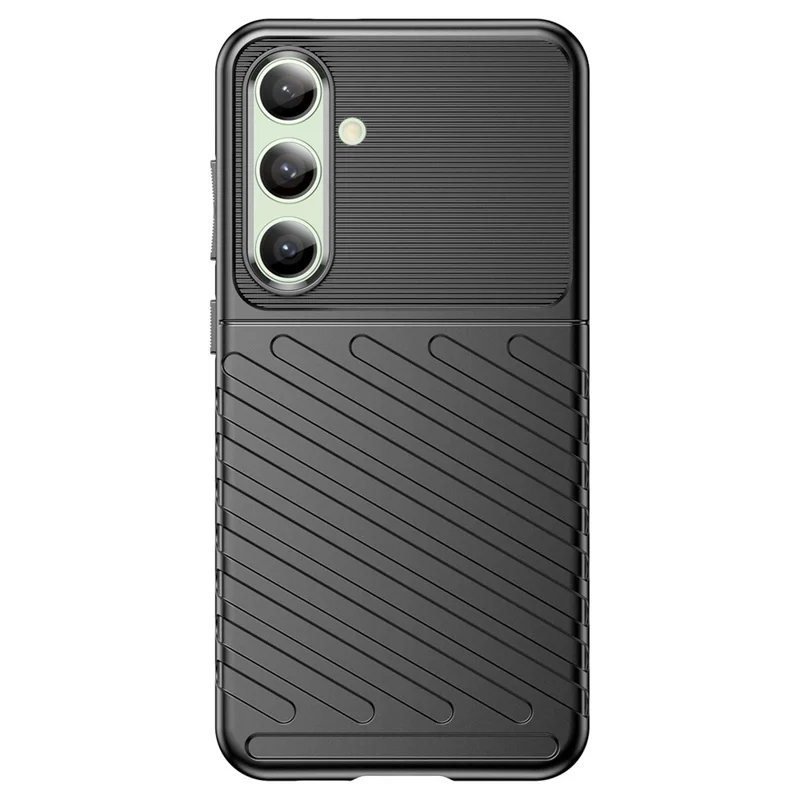 Para Samsung Galaxy S24 FE Case Twill Texture TPU Shockproof Protective Phone Cover - Preto
