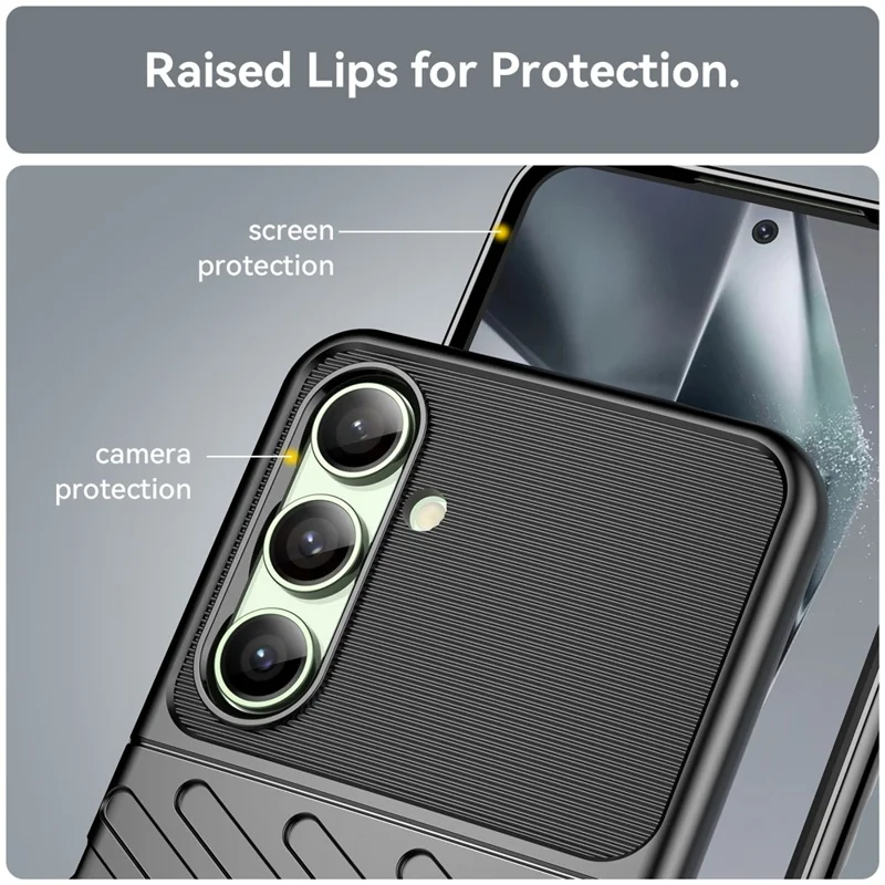 Para Samsung Galaxy S24 FE Case Twill Texture TPU Shockproof Protective Phone Cover - Preto