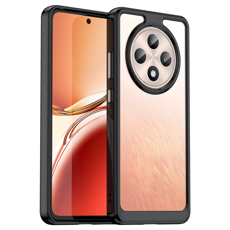 Per Oppo Reno12 F 5G / Reno12 F 4G Custodia antiurto TPU + Protezione in acrilico Custodia telefonica trasparente - Nero