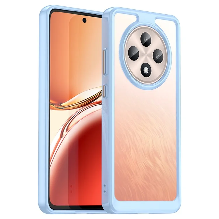 Pour Oppo Reno12 F 5G / Reno12 F 4G Étui antichoc Étui de protection en TPU + acrylique transparent - Bleu