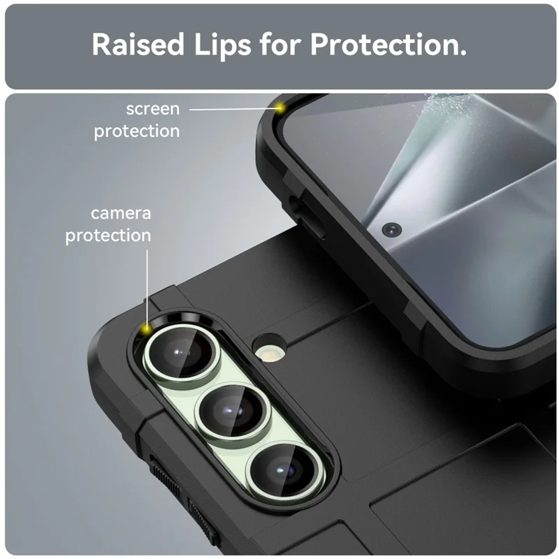 Per Samsung Galaxy S24 FE Case Disegno a Griglia Morbido TPU Antigraffio Cover per Cellulare - Nero