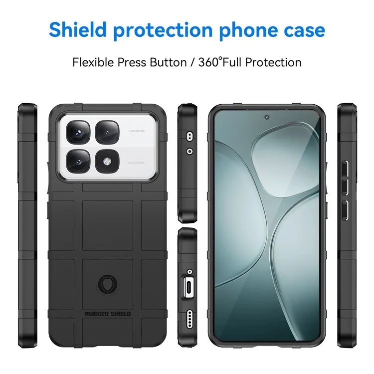 Para Xiaomi Redmi K70 Ultra Case Grid Design TPU Tepla Profunado a Prueba de Scargo - Negro