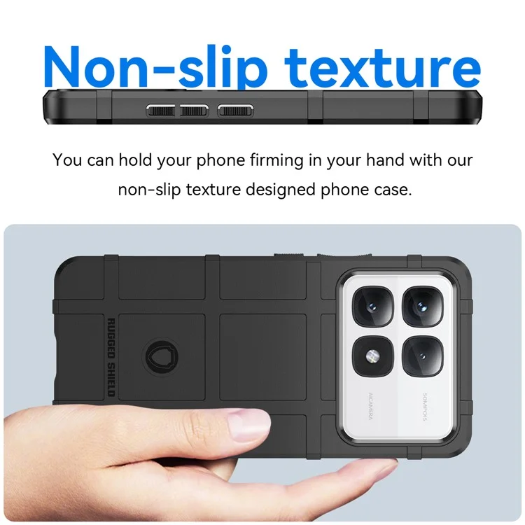 Para Xiaomi Redmi K70 Ultra Case Grid Design TPU Tepla Profunado a Prueba de Scargo - Negro