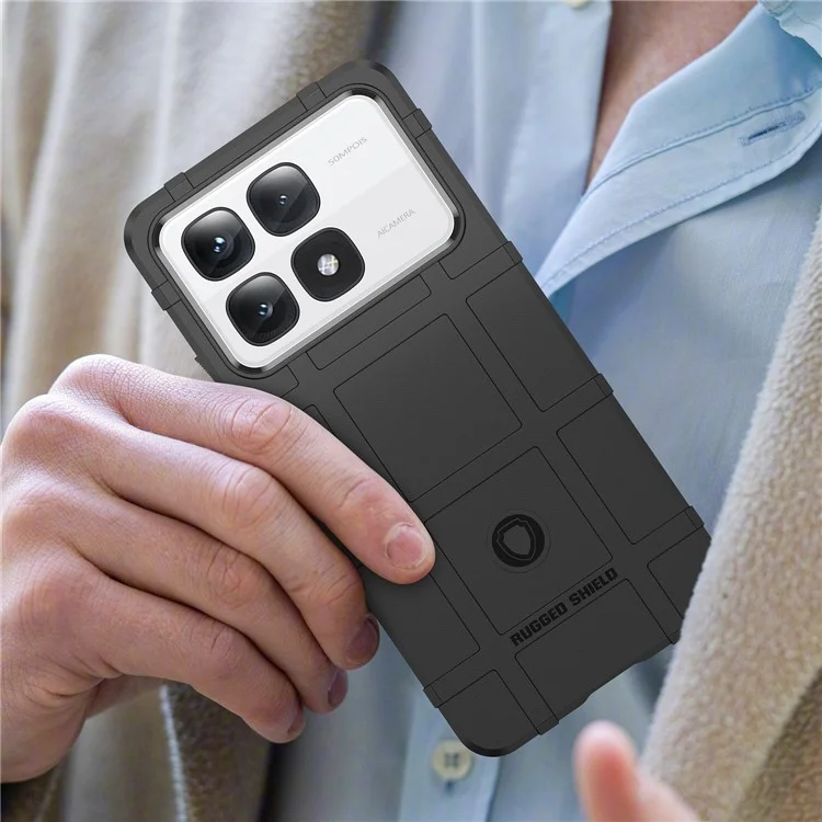 Para Xiaomi Redmi K70 Ultra Case Grid Design TPU Tepla Profunado a Prueba de Scargo - Negro