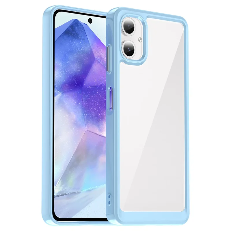 For Samsung Galaxy A06 4G Shockproof Case TPU +Acrylic Protective Clear Phone Cover - Blue