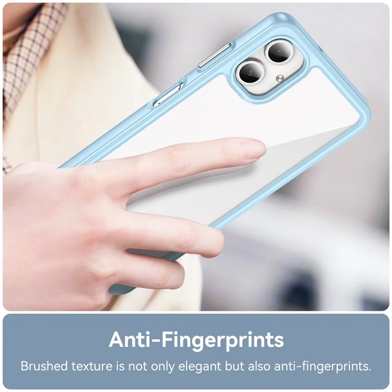 For Samsung Galaxy A06 4G Shockproof Case TPU +Acrylic Protective Clear Phone Cover - Blue