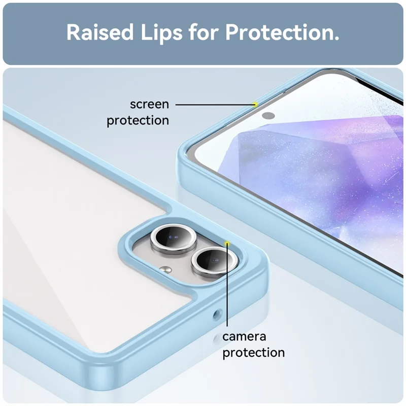 For Samsung Galaxy A06 4G Shockproof Case TPU +Acrylic Protective Clear Phone Cover - Blue