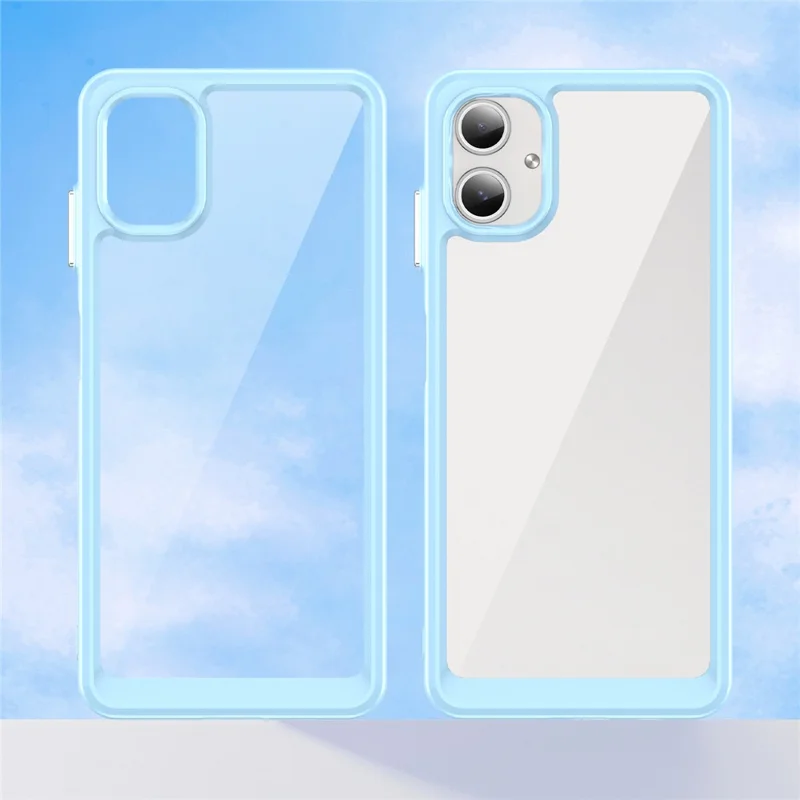 For Samsung Galaxy A06 4G Shockproof Case TPU +Acrylic Protective Clear Phone Cover - Blue