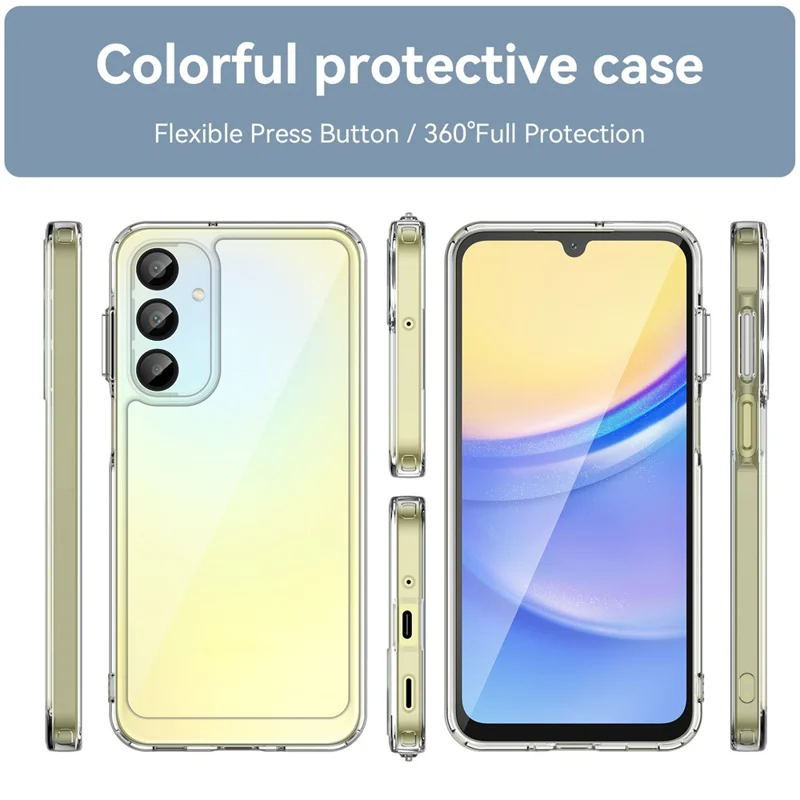 For Samsung Galaxy A16 5G / A16 4G Shockproof Case TPU +Acrylic Protective Clear Phone Cover - Transparent