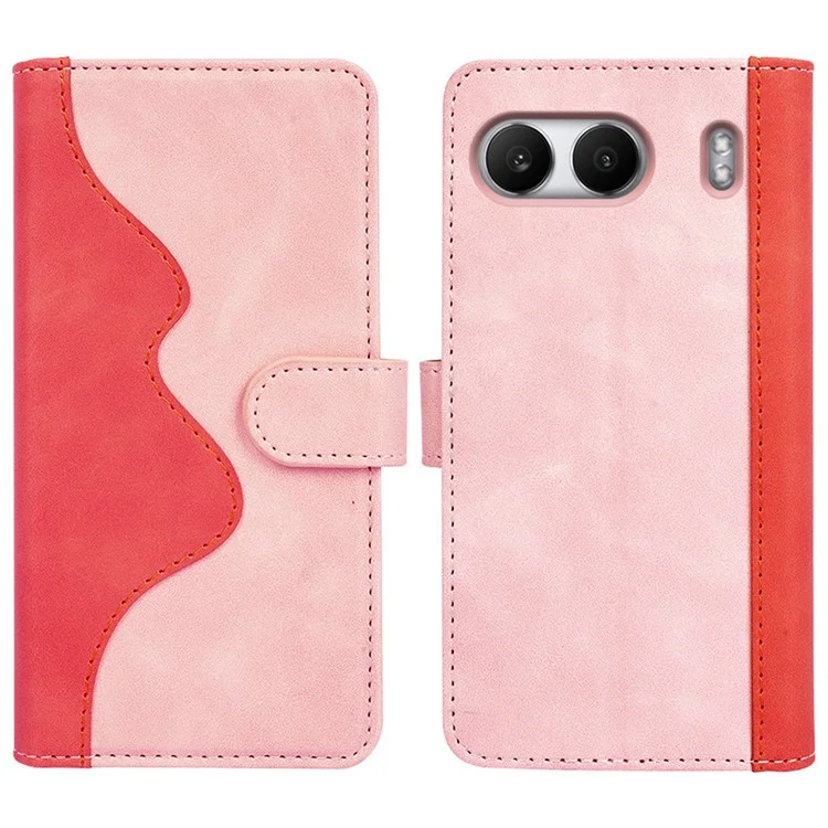 Für OnePlus Nord 4 Wallet Case Leder Handyhülle Mehrfarbiges Design - Pink