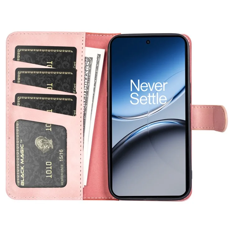 Für OnePlus Nord 4 Wallet Case Leder Handyhülle Mehrfarbiges Design - Pink