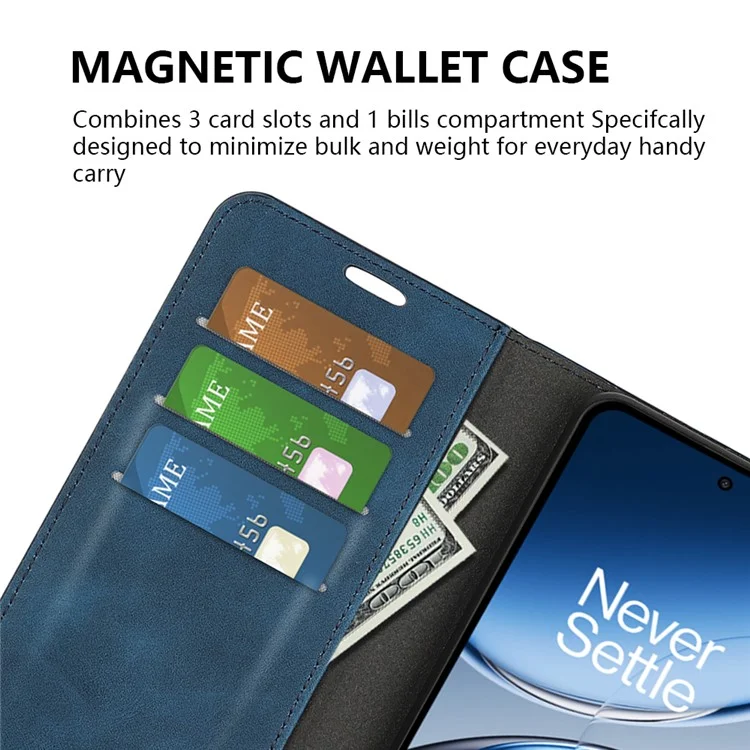 For OnePlus Nord 4 Case Skin-Touch Leather Wallet Phone Cover - Blue
