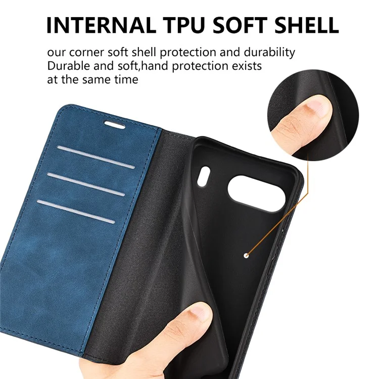 For OnePlus Nord 4 Case Skin-Touch Leather Wallet Phone Cover - Blue