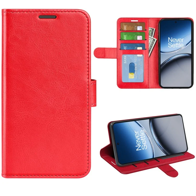 Für OnePlus Nord 4 Wallet Case Crazy Horse Texture Stand Lederhülle - Rot