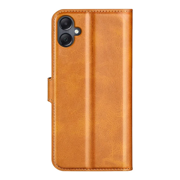 Para Samsung Galaxy A06 Stand Case Anti-Scratch Text Texture Cuero Cover Cover - Amarillo