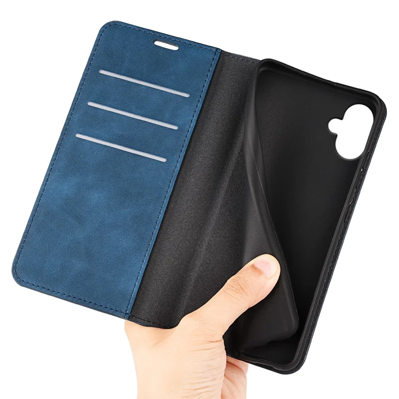 Para Samsung Galaxy A06 Case Skin-Touch Leather Wallet Phone Cover - Azul
