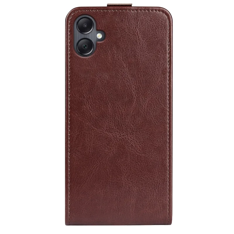 For Samsung Galaxy A06 4G Case with Card Slots Vertical Flip Leather Phone Cover - Brown