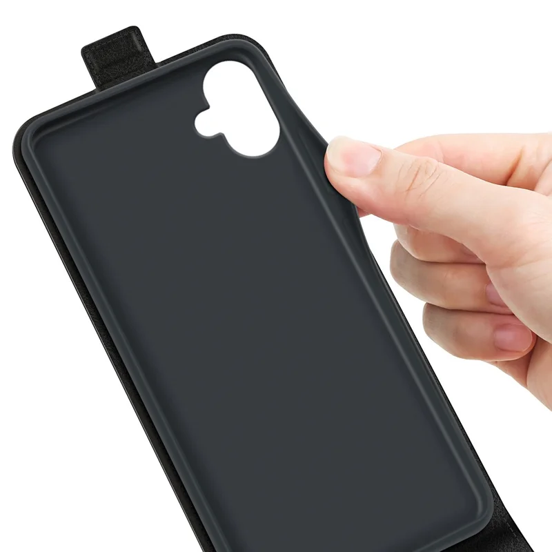 For Samsung Galaxy A06 4G Case with Card Slots Vertical Flip Leather Phone Cover - Black