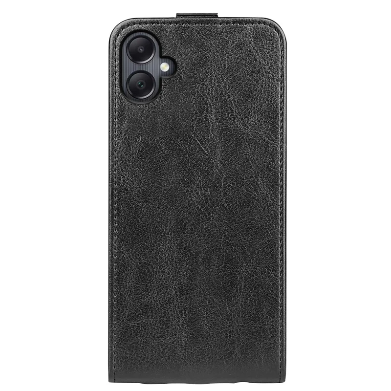 For Samsung Galaxy A06 4G Case with Card Slots Vertical Flip Leather Phone Cover - Black