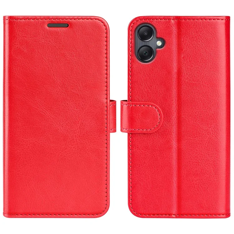 Pour Samsung Galaxy A06 Wallet Case Crazy Horse Texture Stand Téléphone Téléphone - Rouge