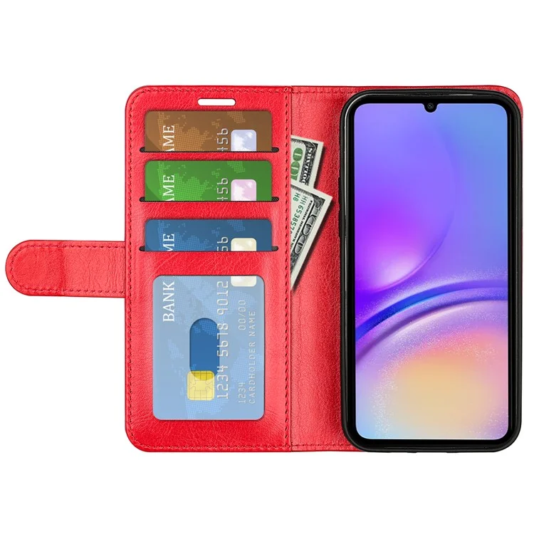 Pour Samsung Galaxy A06 Wallet Case Crazy Horse Texture Stand Téléphone Téléphone - Rouge