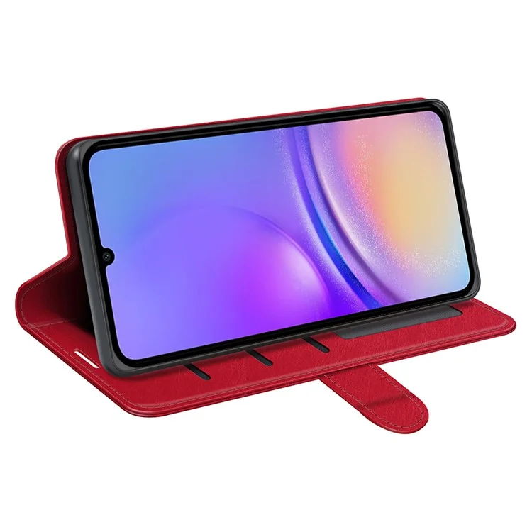 Pour Samsung Galaxy A06 Wallet Case Crazy Horse Texture Stand Téléphone Téléphone - Rouge