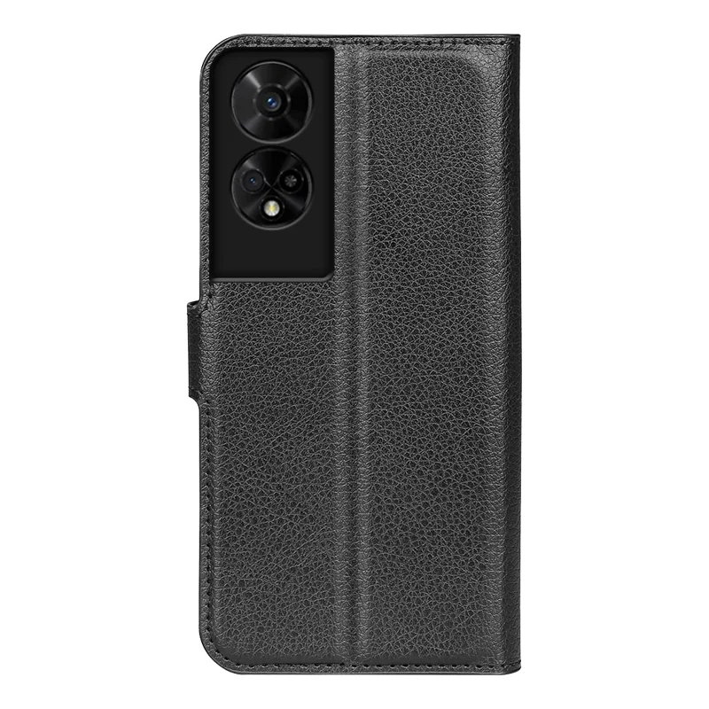 For TCL 50 5G Case Litchi Texture Shockproof Leather Wallet Phone Cover - Black
