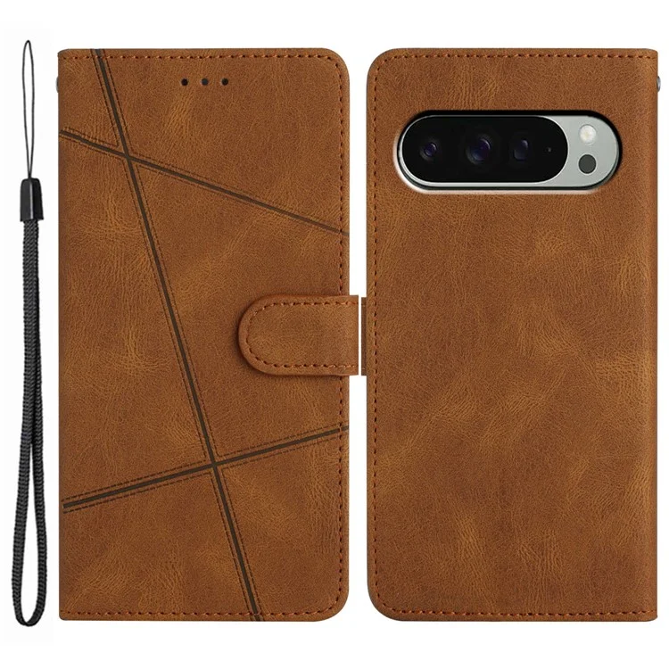 Pour Google Pixel 9 / 9 Case de Craquage de Craquage Crazy Horse pu Leather Wallet Stand Téléphone Cover - Brun