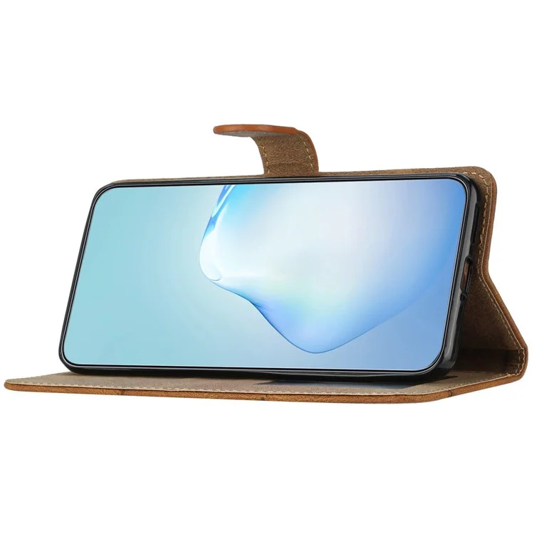 Pour Google Pixel 9 / 9 Case de Craquage de Craquage Crazy Horse pu Leather Wallet Stand Téléphone Cover - Brun