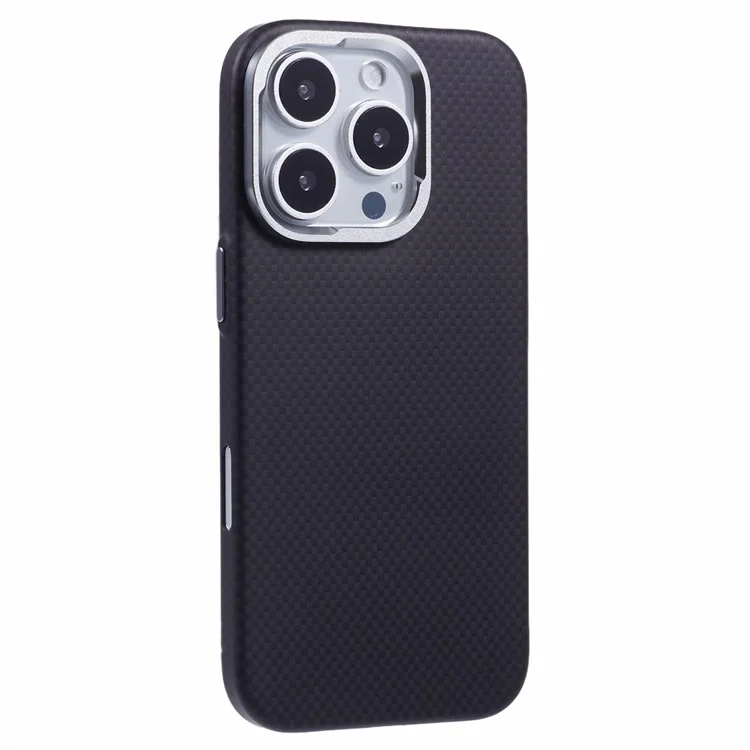X-LEVEL Per iPhone 16 Pro Case Compatibile con MagSafe Carbonio Nanofibre+Telaio Metallico Cover per Telefono - Nero
