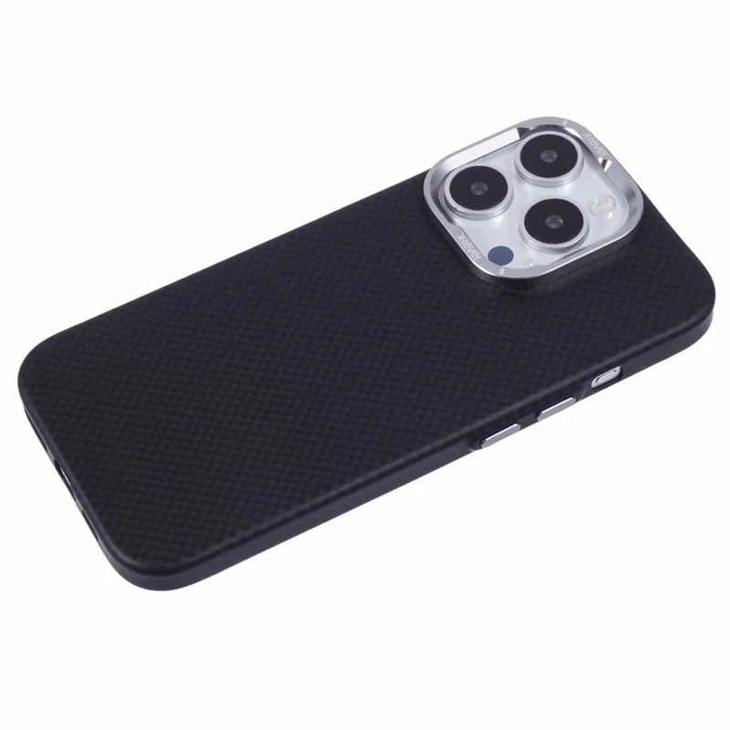 X-LEVEL Per iPhone 16 Pro Case Compatibile con MagSafe Carbonio Nanofibre+Telaio Metallico Cover per Telefono - Nero