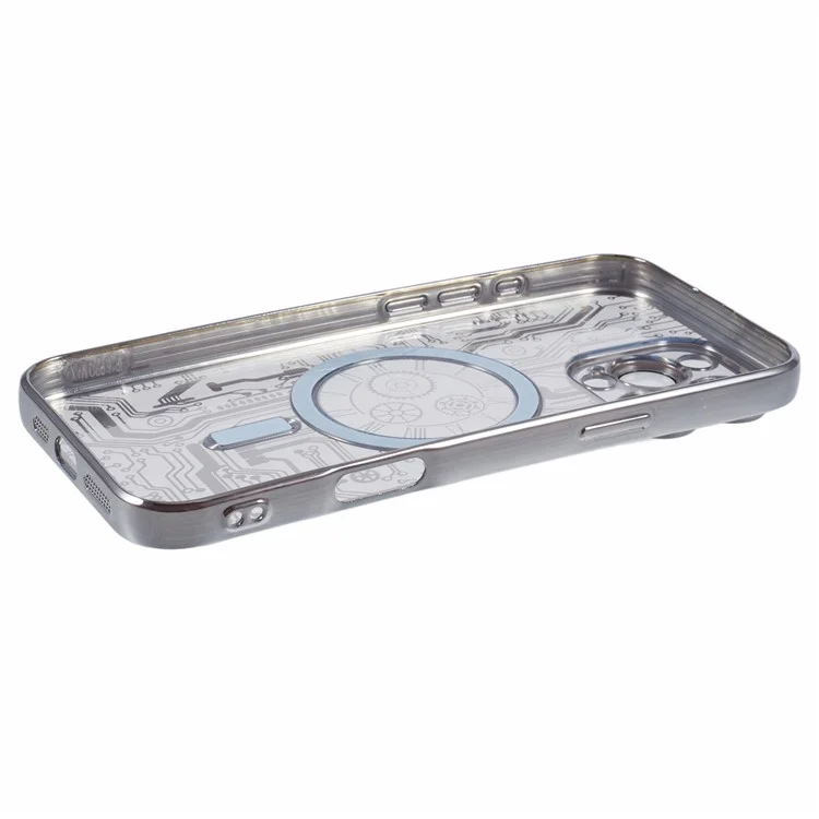 Serie AR Para la Caja de Iphone 16 Pro Max Compatible Con Magsafe Gear Design TPU Telephip Cover With Lens Film - Plata