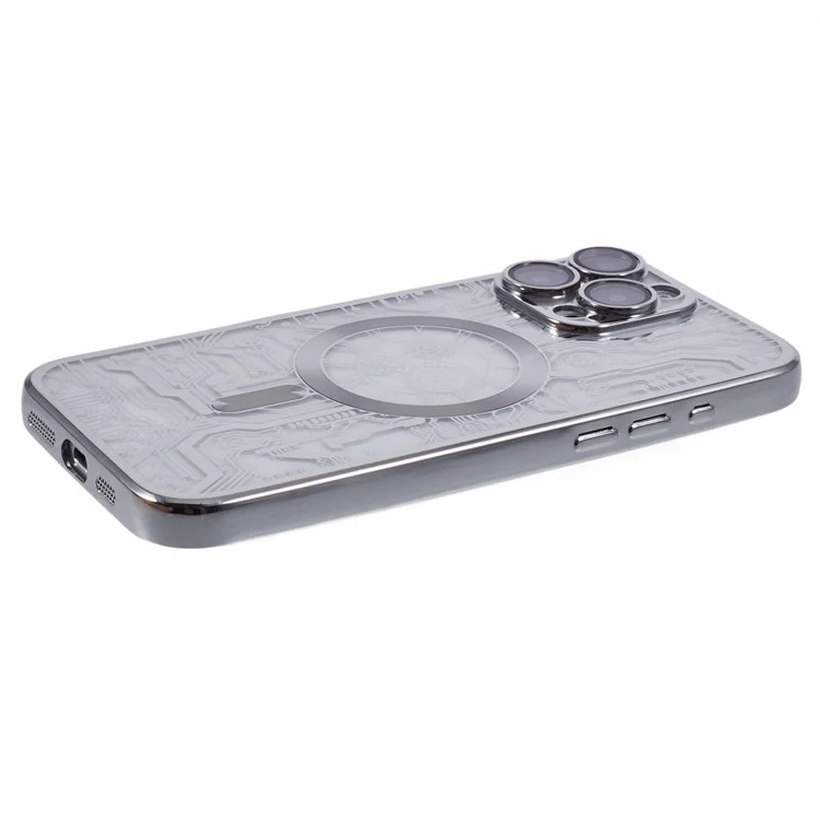 Serie AR Para la Caja de Iphone 16 Pro Max Compatible Con Magsafe Gear Design TPU Telephip Cover With Lens Film - Plata