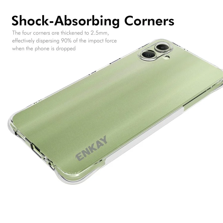 ENKAY HAT PRINCE per Samsung Galaxy A06 Custodia Clear Case TPU Copertura Telefonica Protezione Caduta Angolare Airbag