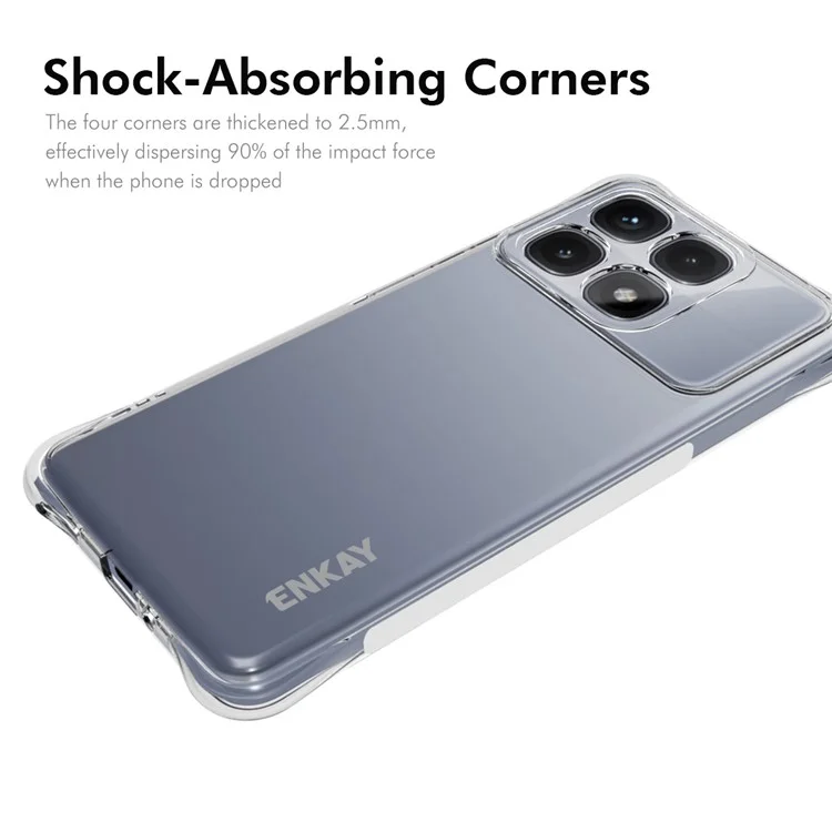 ENKAY HAT PRINCE Für Xiaomi Redmi K70 Ultra Clear Case TPU Handyhülle Eckenairbag Fallschutz