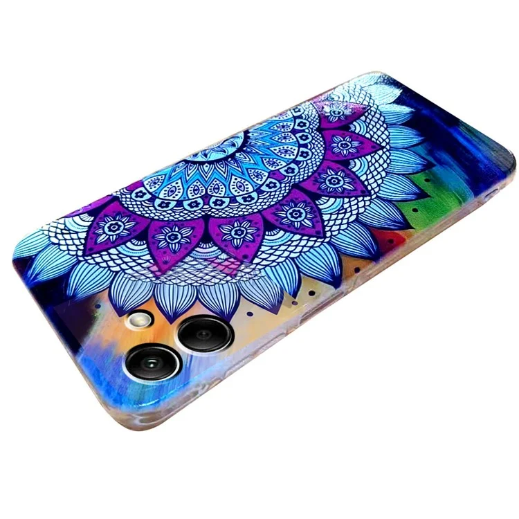 Para Samsung Galaxy A06 Case Pattern Printing Cell Phone TPU Back Cover - Mandala Flower