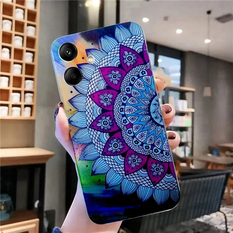 Para Samsung Galaxy A06 Case Pattern Printing Cell Phone TPU Back Cover - Mandala Flower
