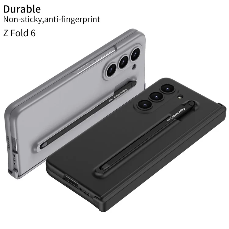 GKK Para Samsung Galaxy Z Fold6 5G Case Magnetic Bisagra Protector PC Cover Con Película de Pantalla, Lápiz - Negro / Rojo