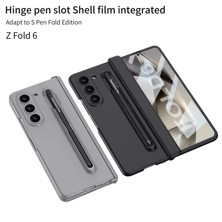 GKK Para Samsung Galaxy Z Fold6 5G Case Magnetic Bisagra Protector PC Cover Con Película de Pantalla, Lápiz - Negro / Rojo