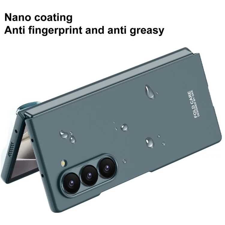 GKK For Samsung Galaxy Z Fold6 5G Case Compatible with MagSafe PC Phone Cover with Screen Film - Black