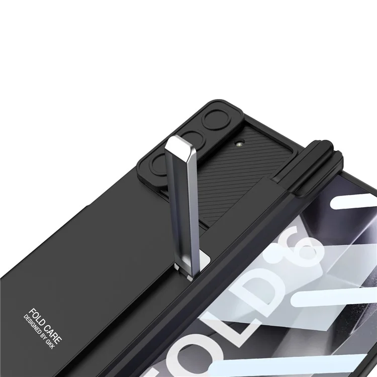 GKK Pour Samsung Galaxy Z Fold6 5G Kickstand Case de Protection de Charnière Magnétique PC Couverture Téléphonique Avec Film D'écran - Noir