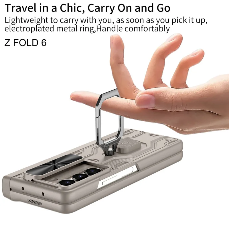 GKK Для Samsung Galaxy Z Folt6 5G Case Case Case Case Magnetic Hinge Protect PC PC PC с Экраном Пленки - Черный