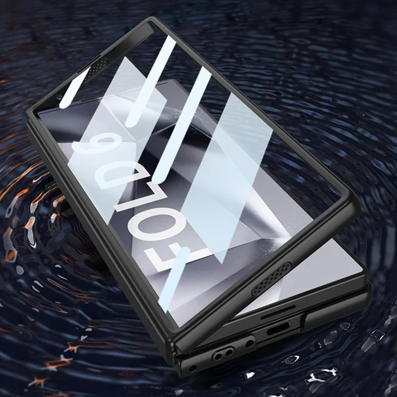GKK Para Samsung Galaxy Z Fold6 5G Case Shock Prop Hard PC Portada Con Película de Pantalla - Negro