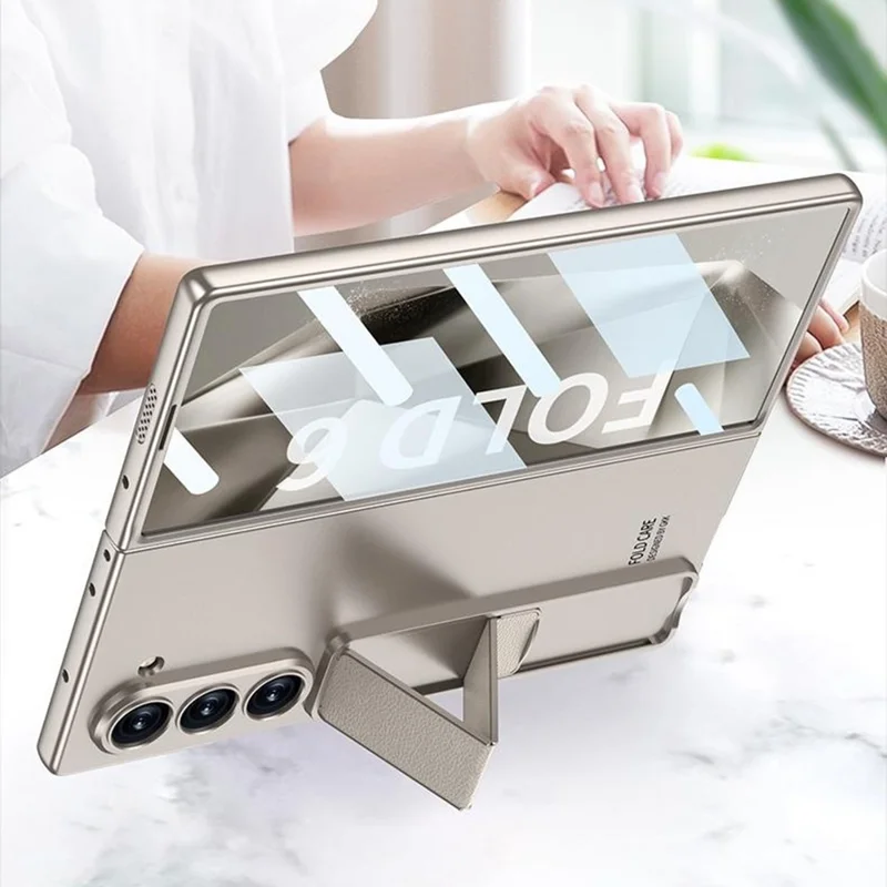 GKK Para Samsung Galaxy Z Fold6 5G Case Shock Prop Hard PC Portada Con Película de Pantalla - Negro