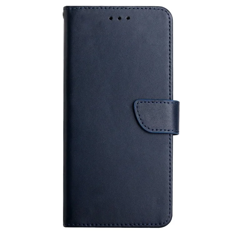 HT02 Für Motorola Edge (2024) 5G Case Echtes Rindsleder Handyhülle Nappa-Textur - Blau