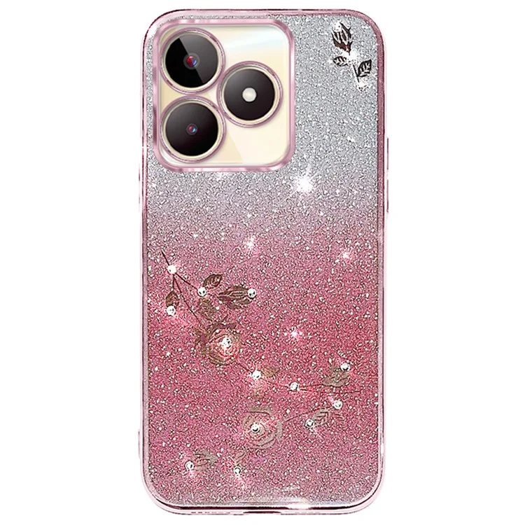 Custodia KADEM For Honor X60i 5G Fiore TPU Flessibile Sfumato - Rose Gold
